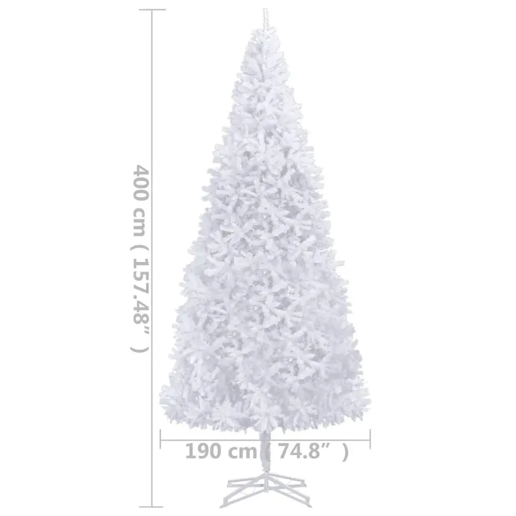 Artificial Pre-lit Christmas Tree 400 cm White 3077738