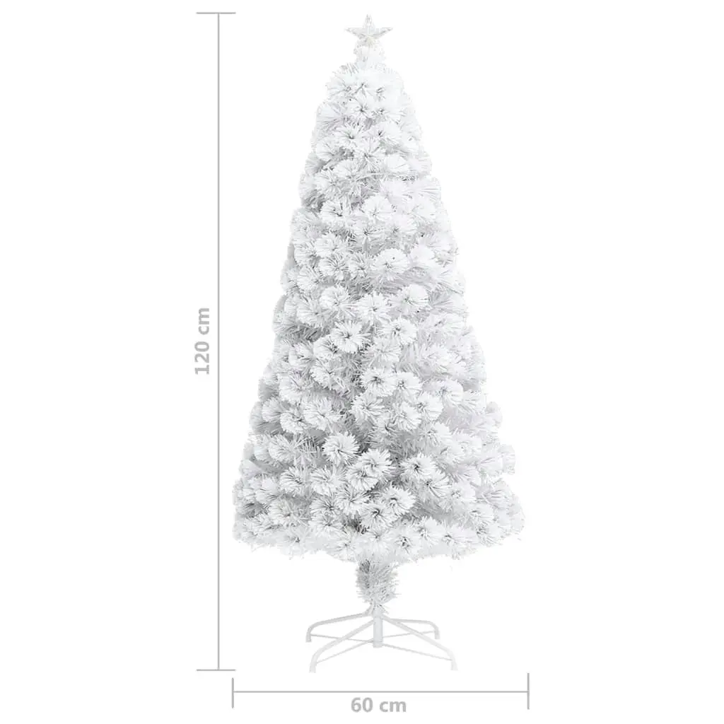 Artificial Pre-lit Christmas Tree White 120 cm Fibre Optic 329084