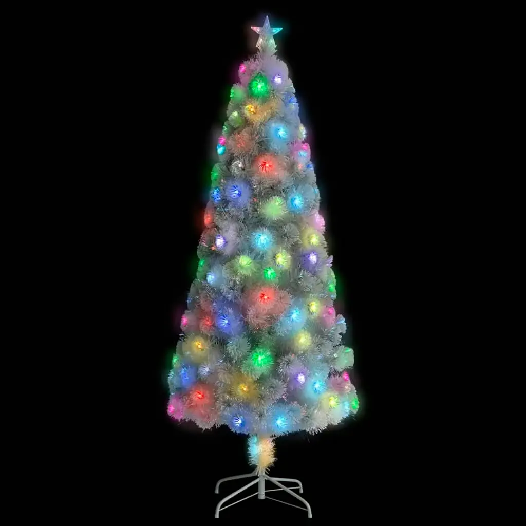 Artificial Pre-lit Christmas Tree White 210 cm Fibre Optic 329087