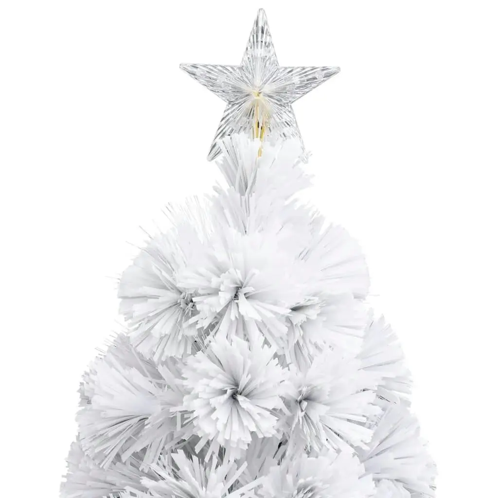 Artificial Pre-lit Christmas Tree White 210 cm Fibre Optic 329087