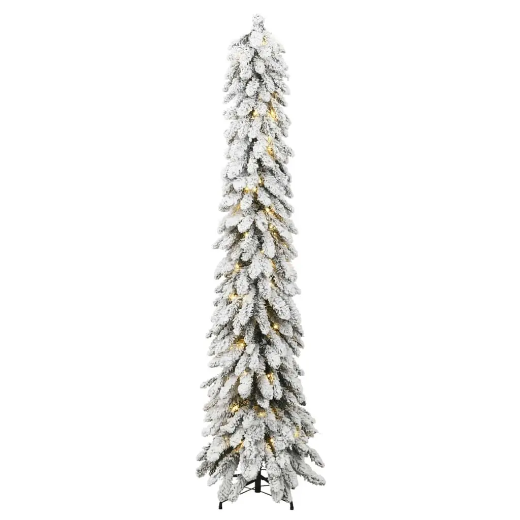 Artificial Pre-lit Christmas Tree with 130 LEDs and Flocked Snow 210 cm 357699