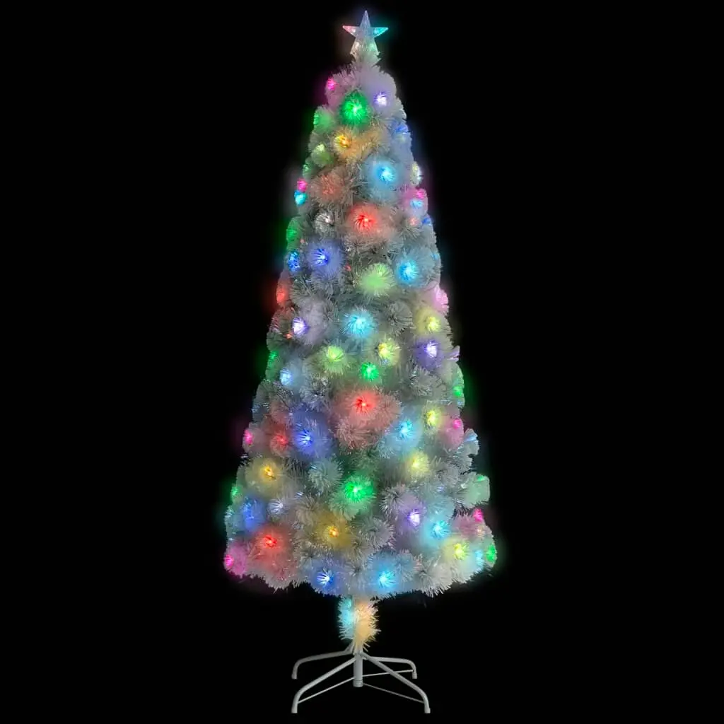 Artificial Pre-lit Christmas Tree White 180 cm Fibre Optic 329086