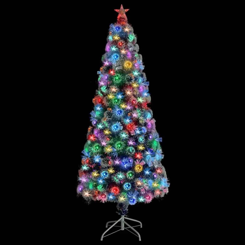 Artificial Pre-lit Christmas Tree White&Blue 180 cm Fibre Optic 329092