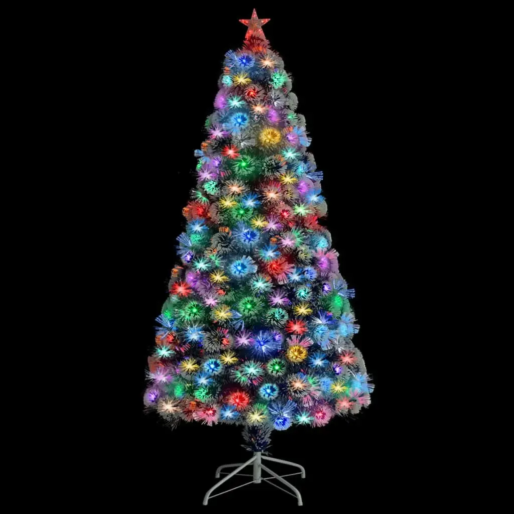 Artificial Pre-lit Christmas Tree White&Blue 120 cm Fibre Optic 329090