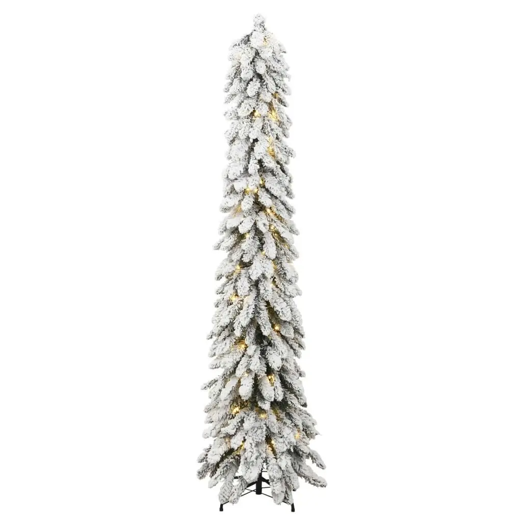 Artificial Pre-lit Christmas Tree with 100 LEDs and Flocked Snow 180 cm 357698