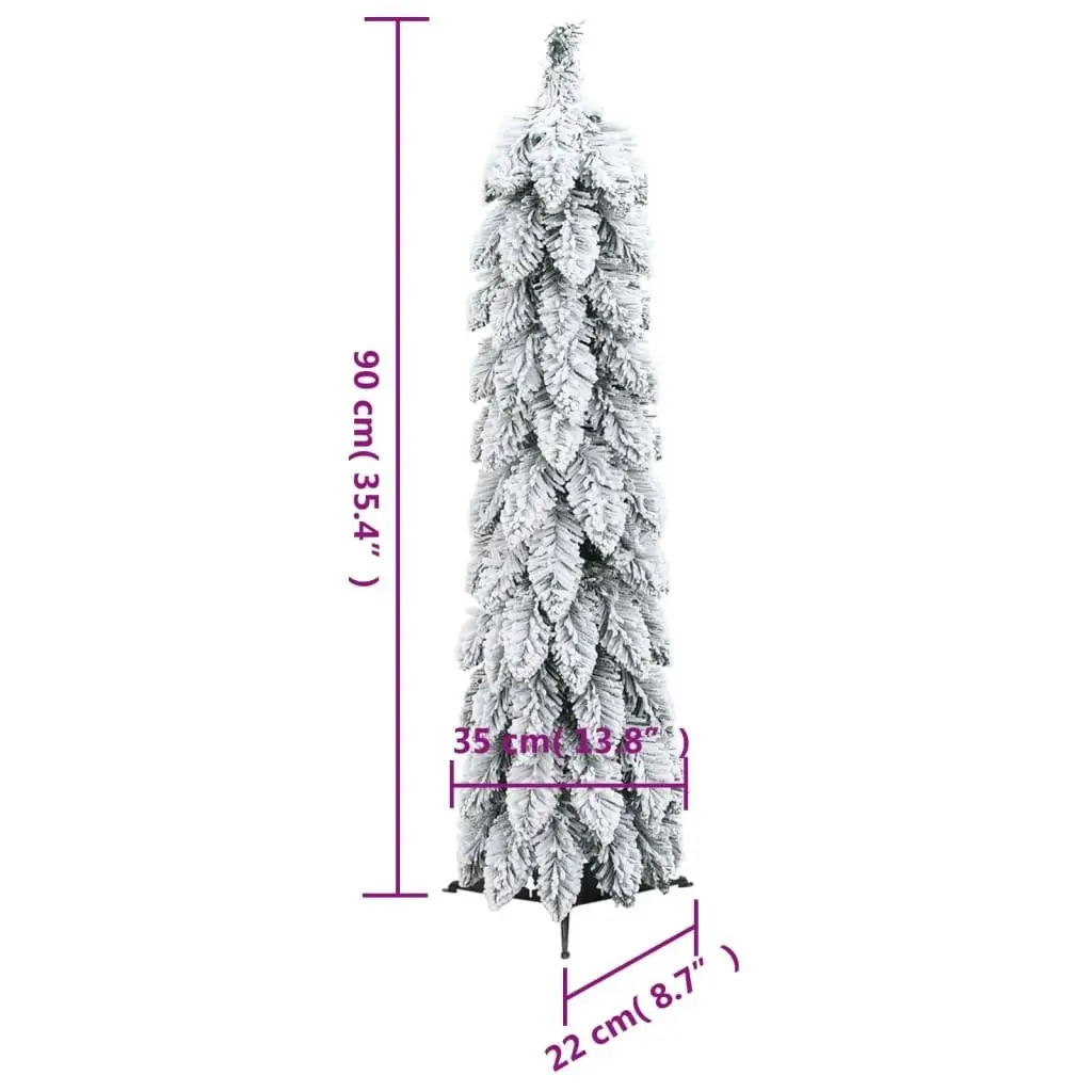 Artificial Pre-lit Christmas Tree with 45 LEDs and Flocked Snow 90 cm 357695