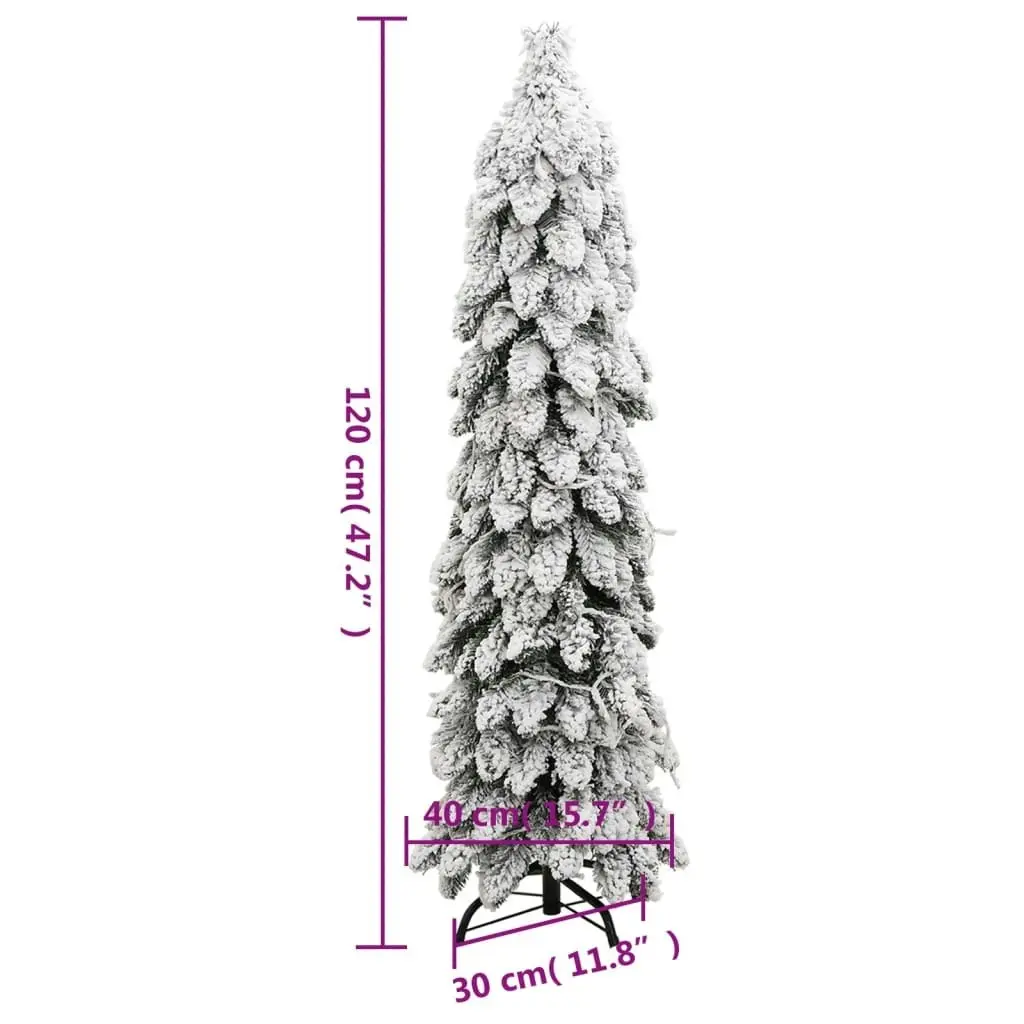 Artificial Pre-lit Christmas Tree with 60 LEDs and Flocked Snow 120 cm 357696