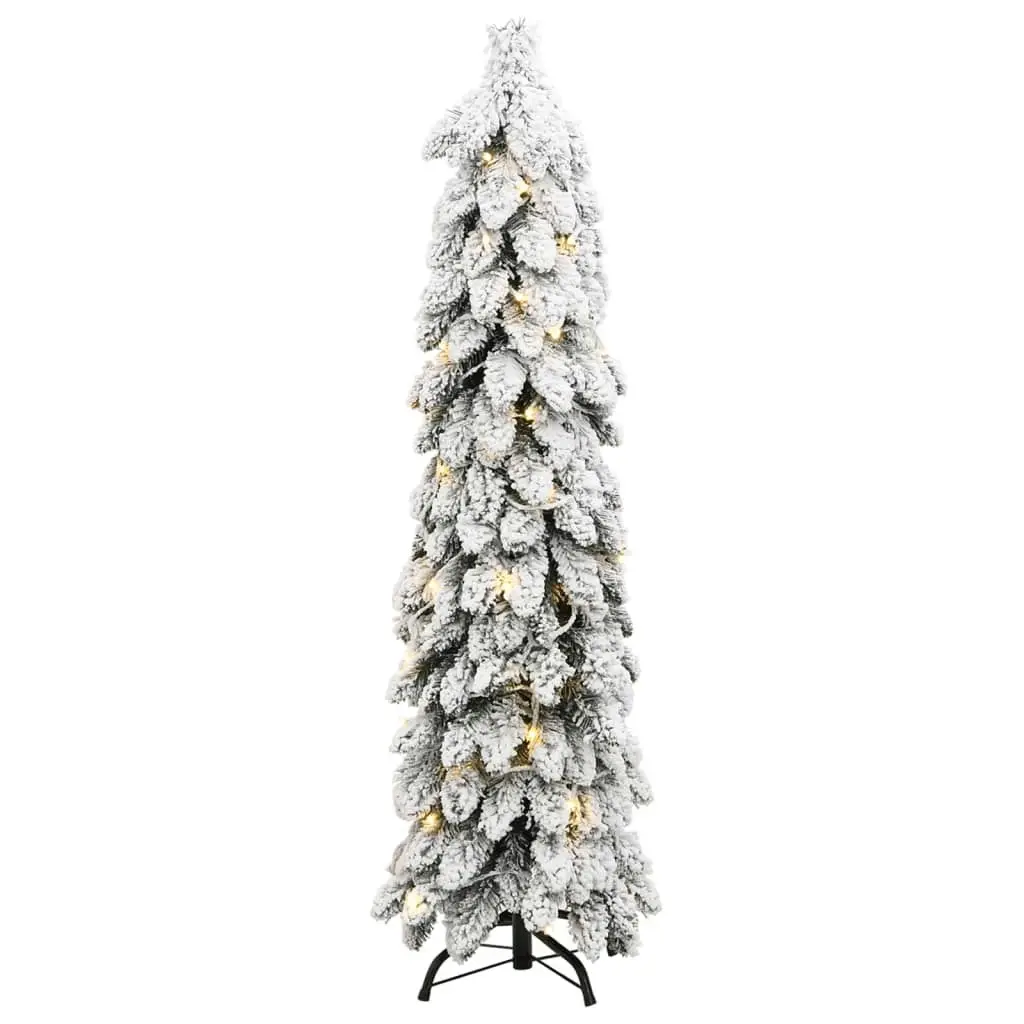 Artificial Pre-lit Christmas Tree with 60 LEDs and Flocked Snow 120 cm 357696