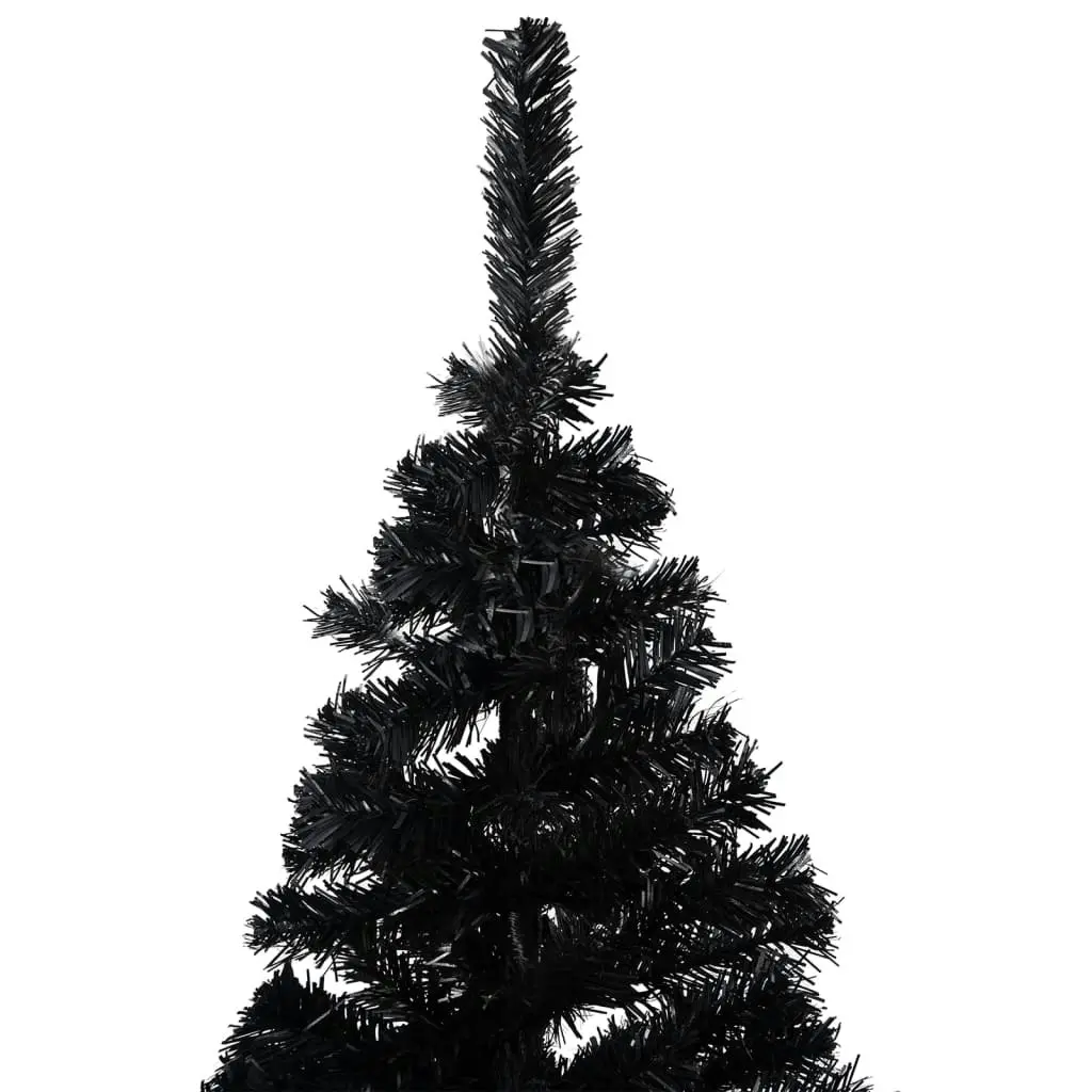 Artificial Pre-lit Christmas Tree with Ball Set Black 210 cm PVC 3077677