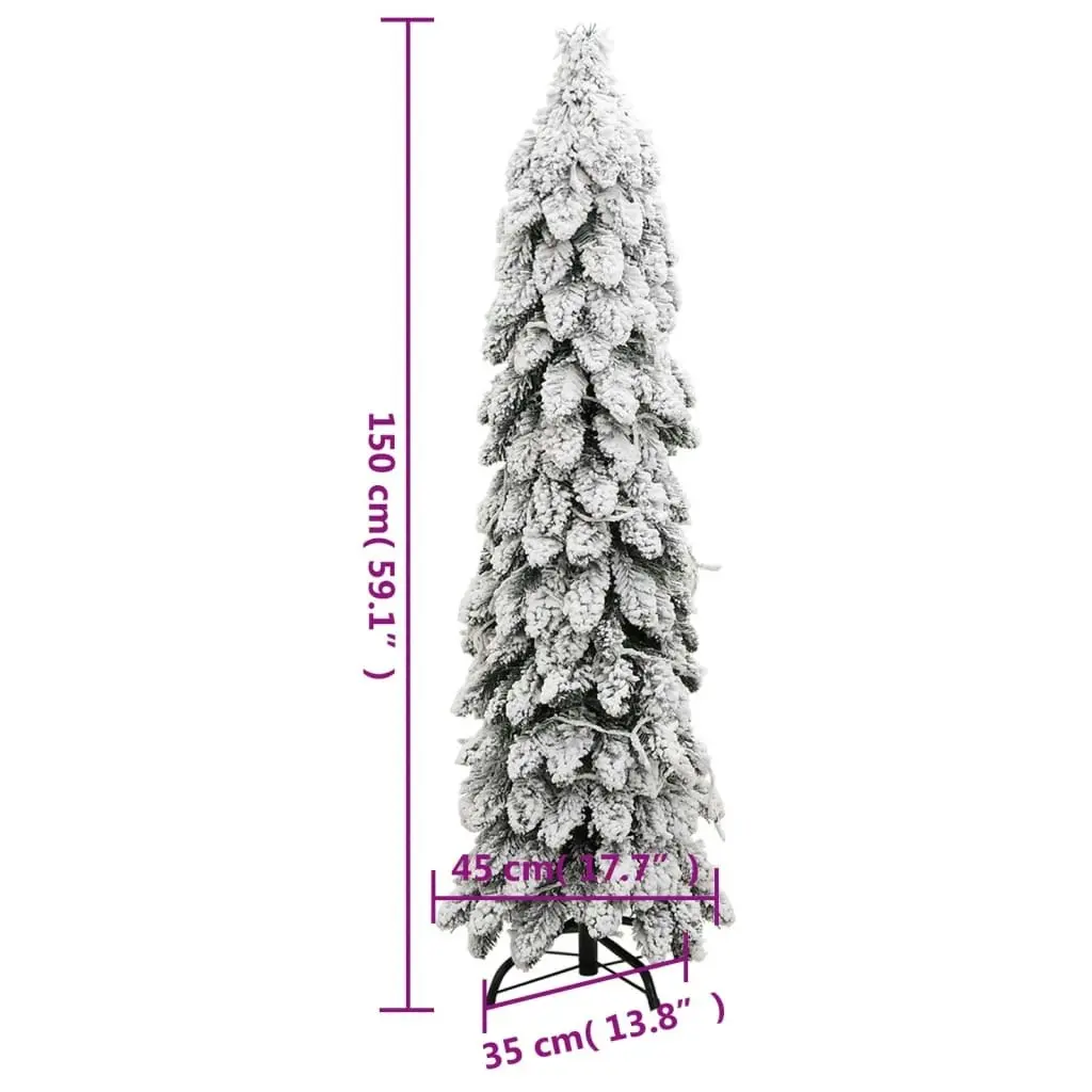 Artificial Pre-lit Christmas Tree with 80 LEDs and Flocked Snow 150 cm 357697