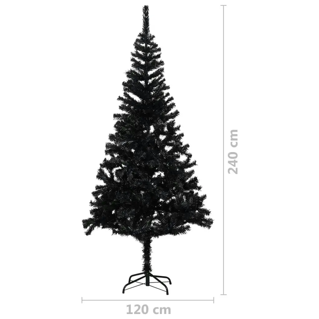 Artificial Pre-lit Christmas Tree with Ball Set Black 240 cm PVC 3077506