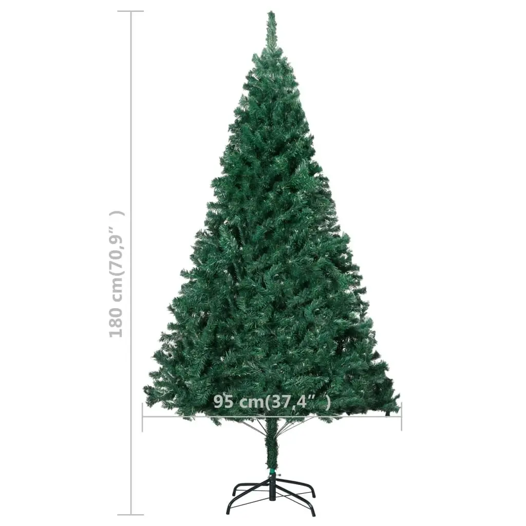 Artificial Pre-lit Christmas Tree with Ball Set Green 180 cm PVC 3077708