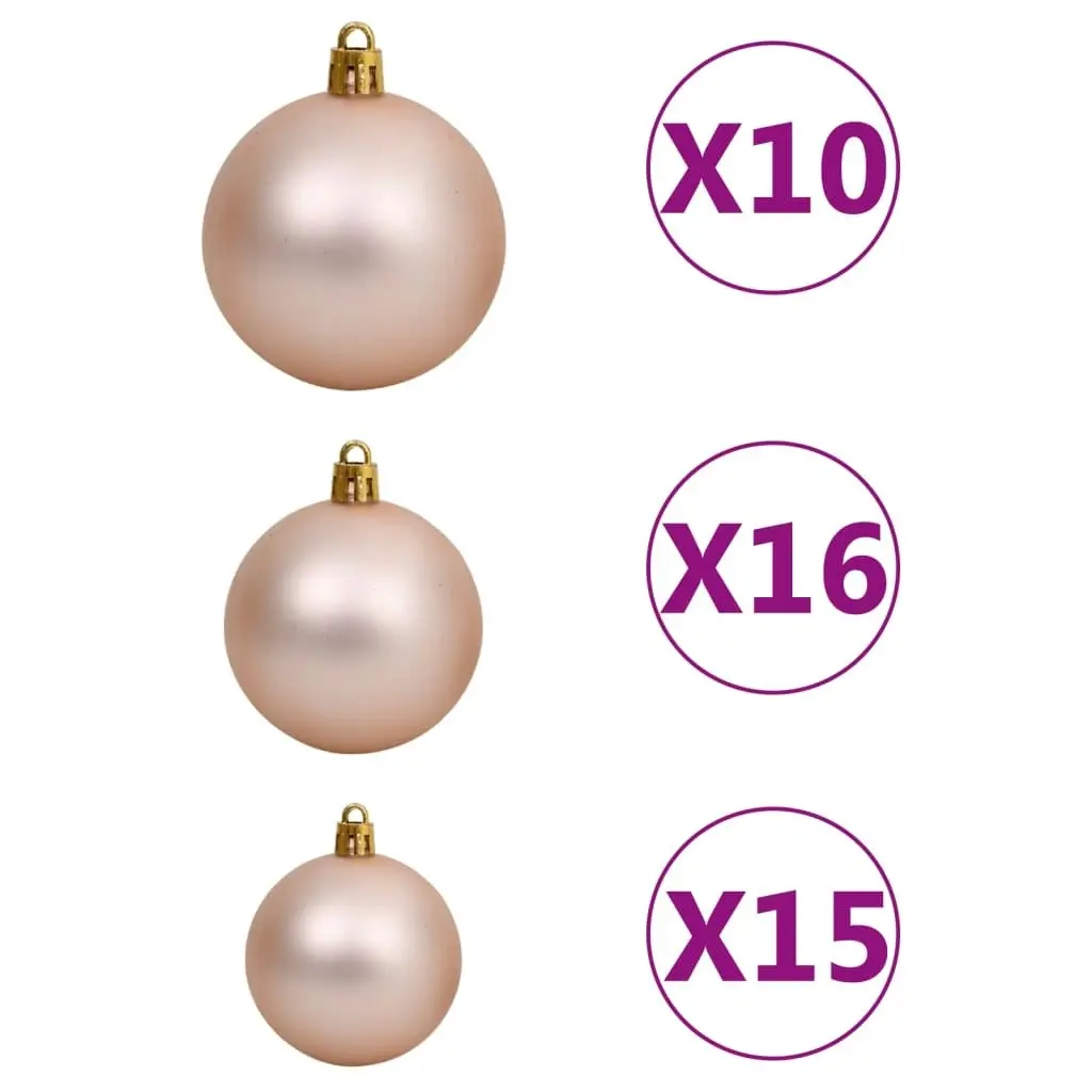 Artificial Pre-lit Christmas Tree with Ball Set Gold 210 cm PET 3077606