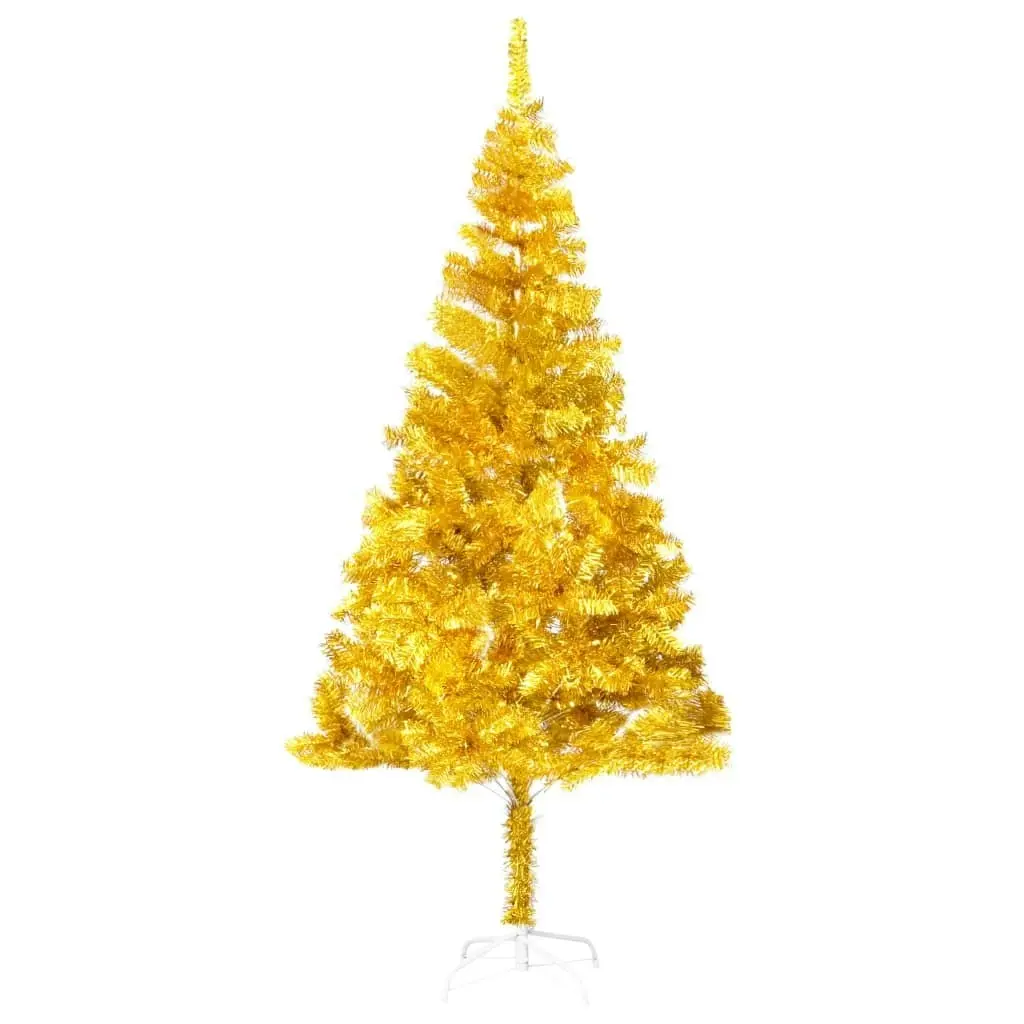 Artificial Pre-lit Christmas Tree with Ball Set Gold 210 cm PET 3077606