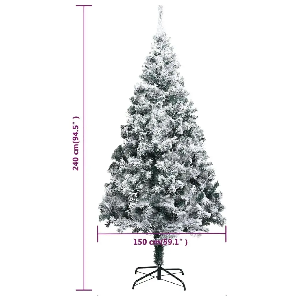 Artificial Pre-lit Christmas Tree with Ball Set Green 240 cm PVC 3077918