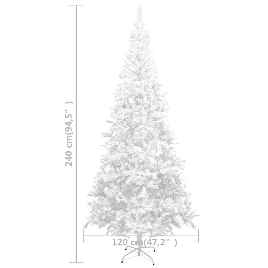 Artificial Pre-lit Christmas Tree with Ball Set L 240 cm White 3077496