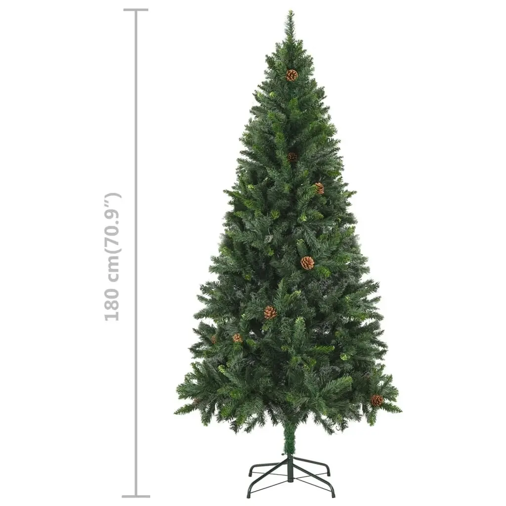 Artificial Pre-lit Christmas Tree with Ball Set Pine Cones 180 cm 3077893