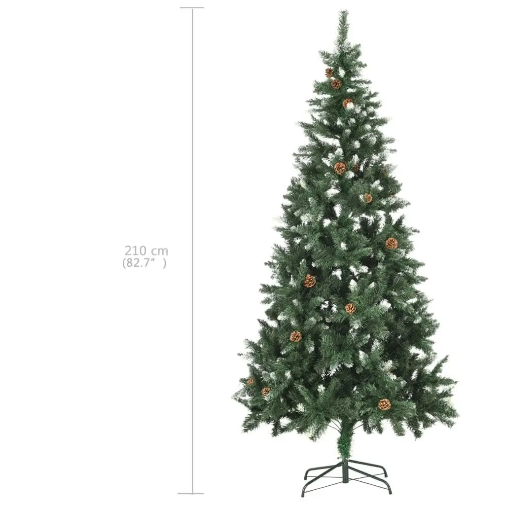 Artificial Pre-lit Christmas Tree with Ball Set Pine Cones 210 cm 3077897