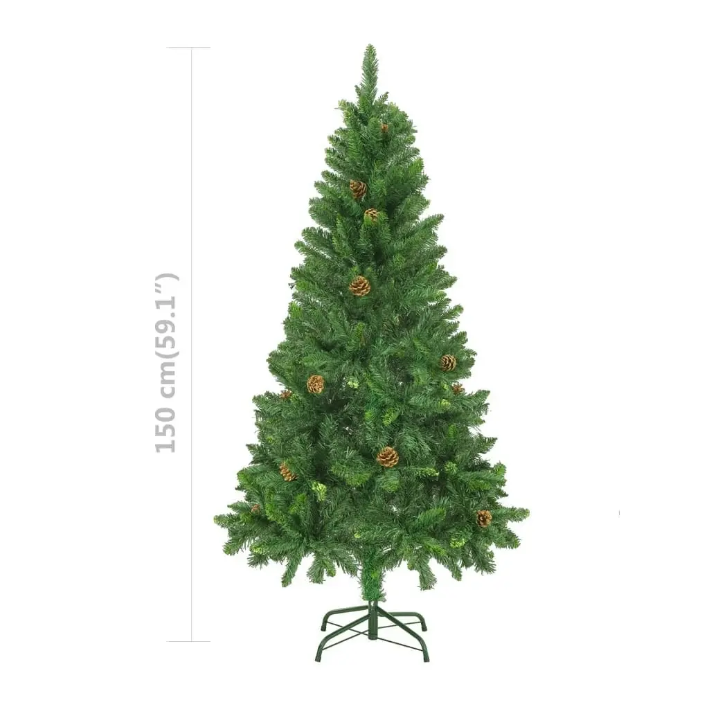 Artificial Pre-lit Christmas Tree with Ball Set Pine Cones 150 cm 3077892