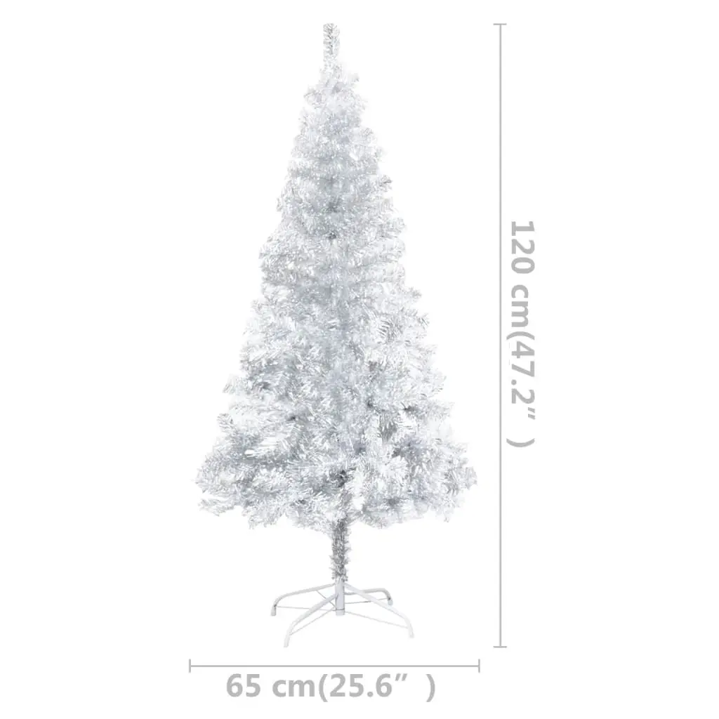 Artificial Pre-lit Christmas Tree with Ball Set Silver 120 cm PET 3077694