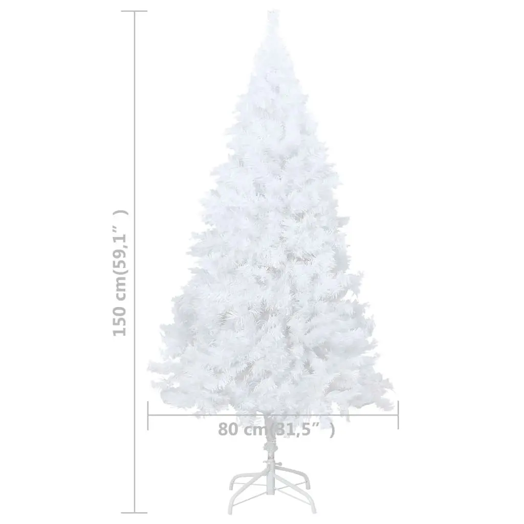 Artificial Pre-lit Christmas Tree with Ball Set White 150 cm PVC 3077712