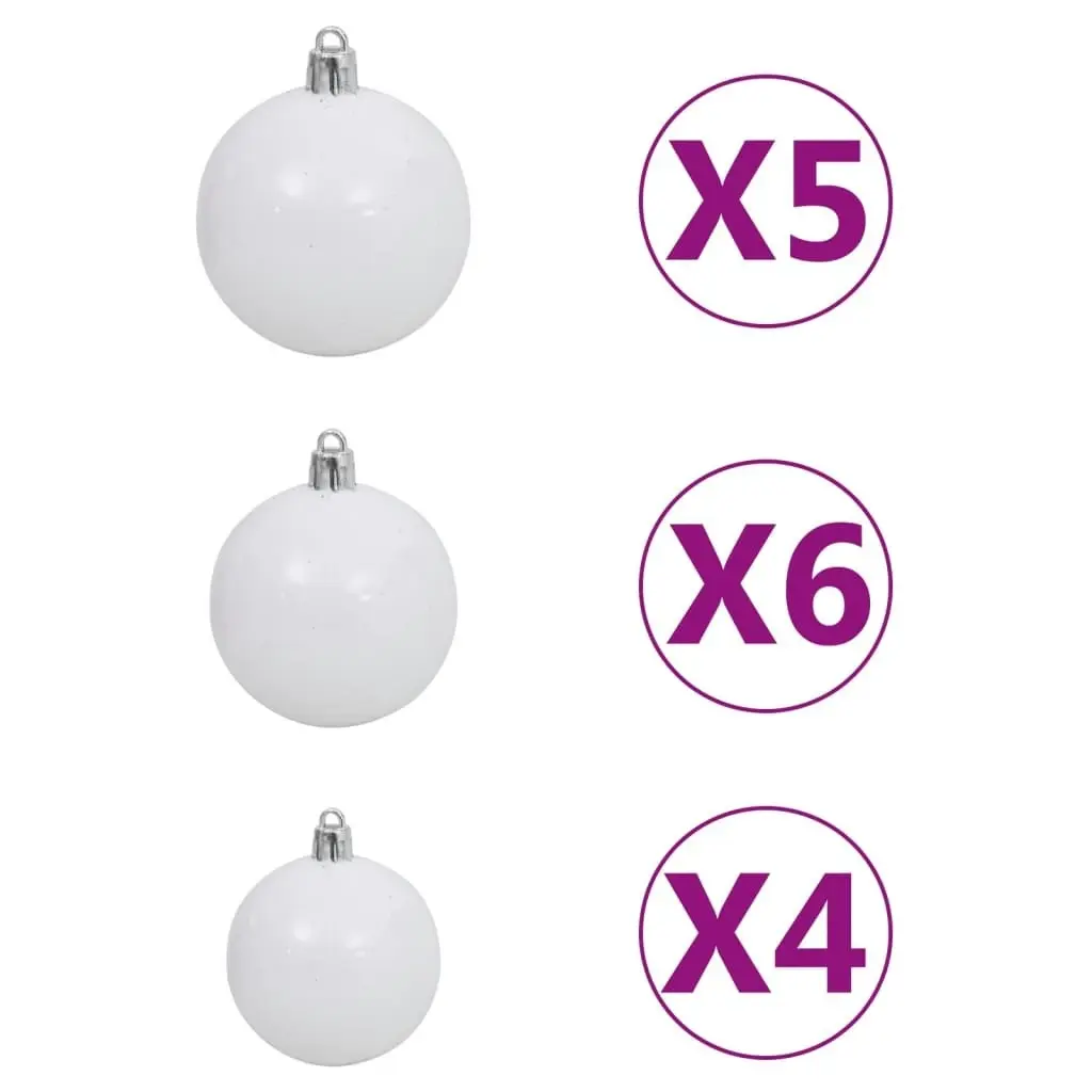 Artificial Pre-lit Christmas Tree with Ball Set White 180 cm 3077720