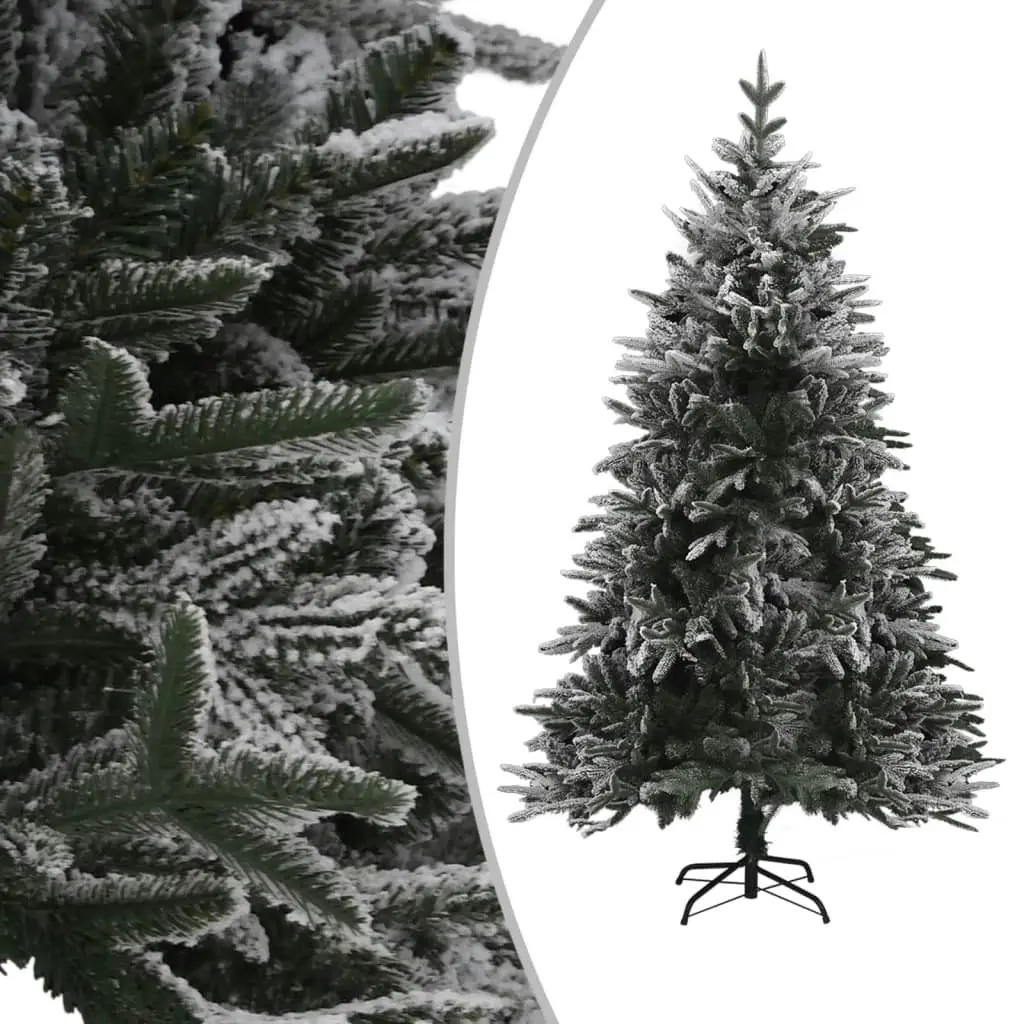 Artificial Pre-lit Christmas Tree with Flocked Snow 180 cm PVC&PE 3077785