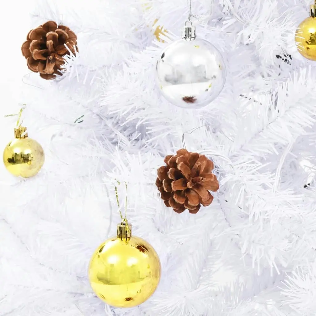 Artificial Pre-lit Christmas Tree with Baubles White 180 cm 321503