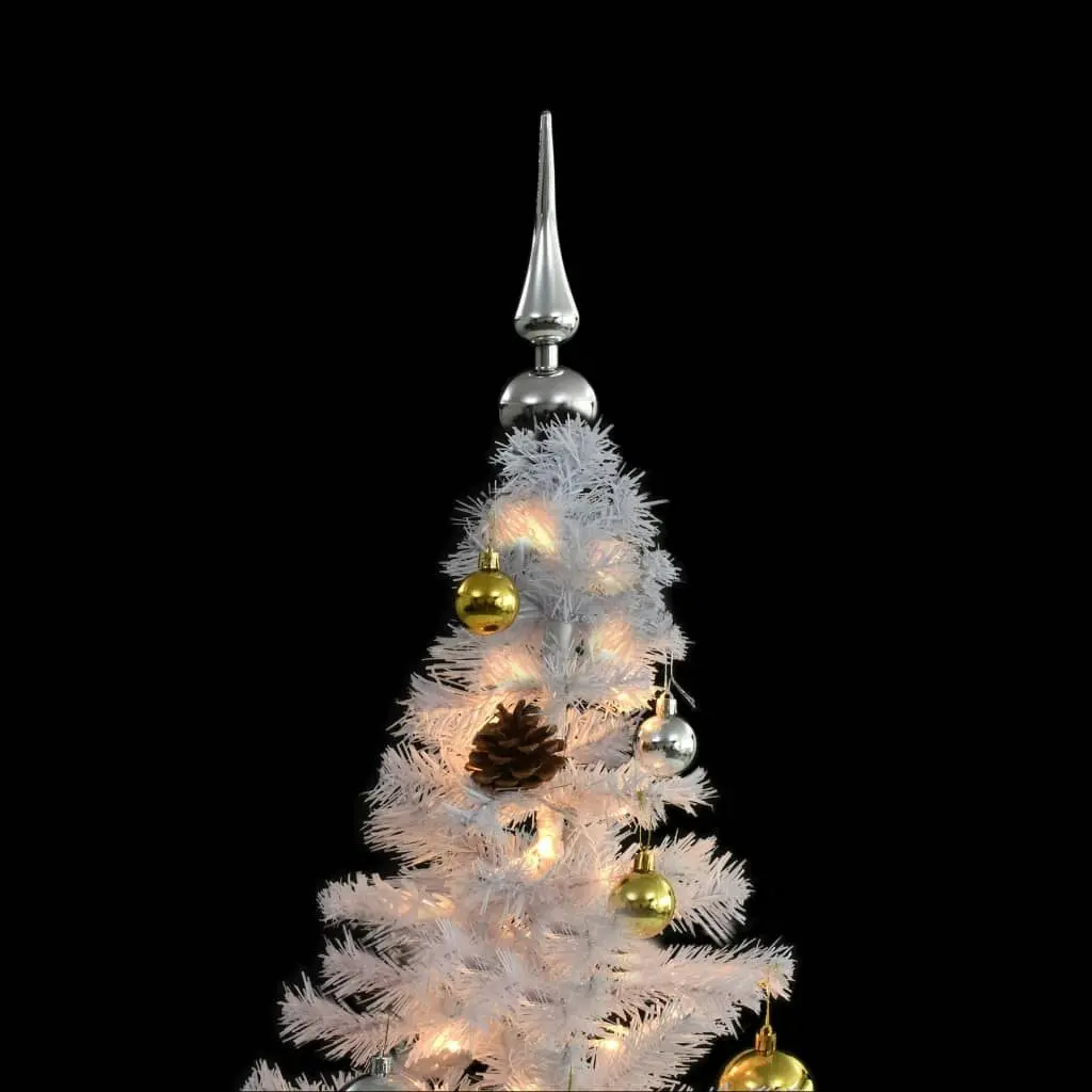 Artificial Pre-lit Christmas Tree with Baubles White 180 cm 321503