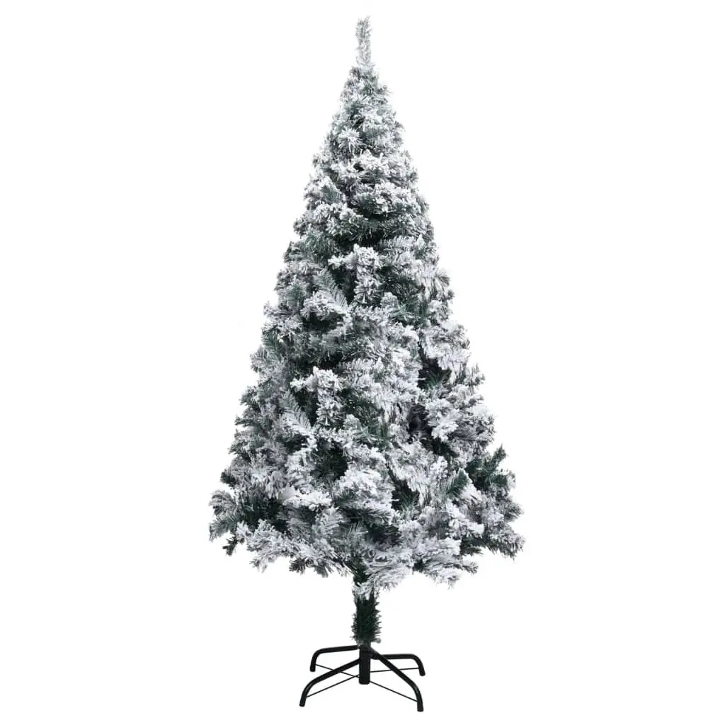 Artificial Pre-lit Christmas Tree with Flocked Snow Green 150 cm 3077766