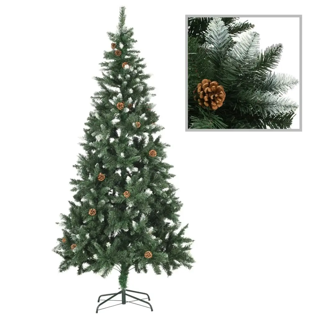 Artificial Pre-lit Christmas Tree with Ball Set&Pine Cones 210 cm 3077849