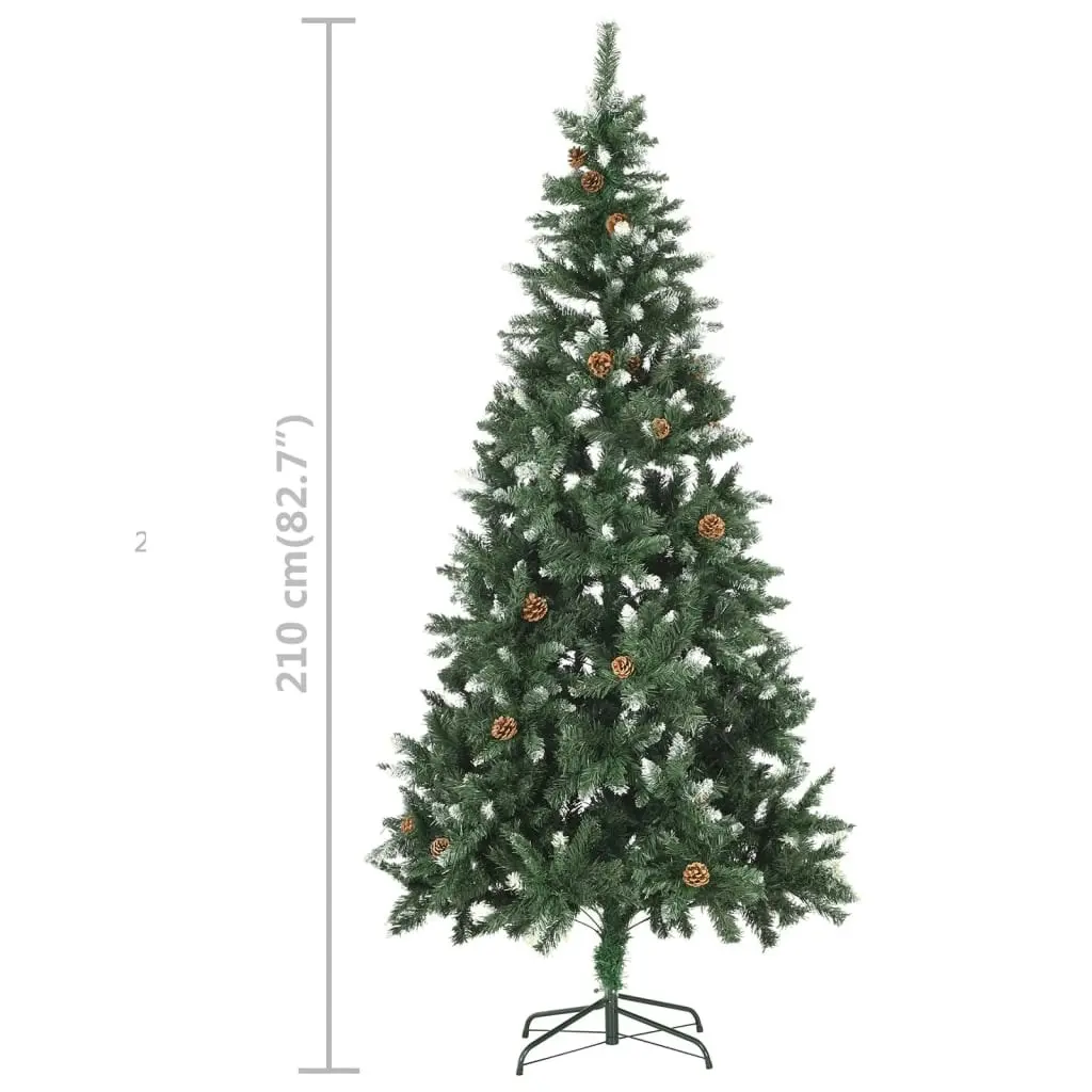 Artificial Pre-lit Christmas Tree with Ball Set&Pine Cones 210 cm 3077849