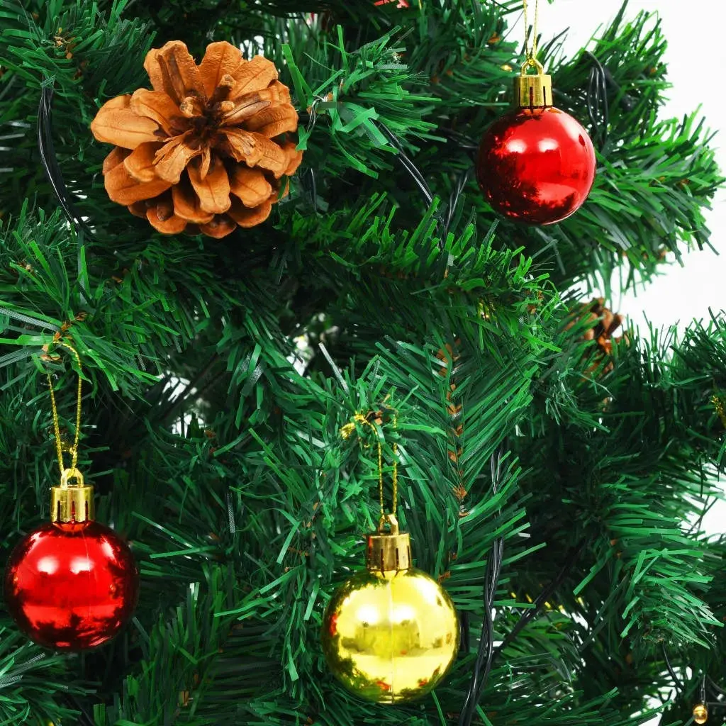 Artificial Pre-lit Christmas Tree with Baubles Green 180 cm 321500