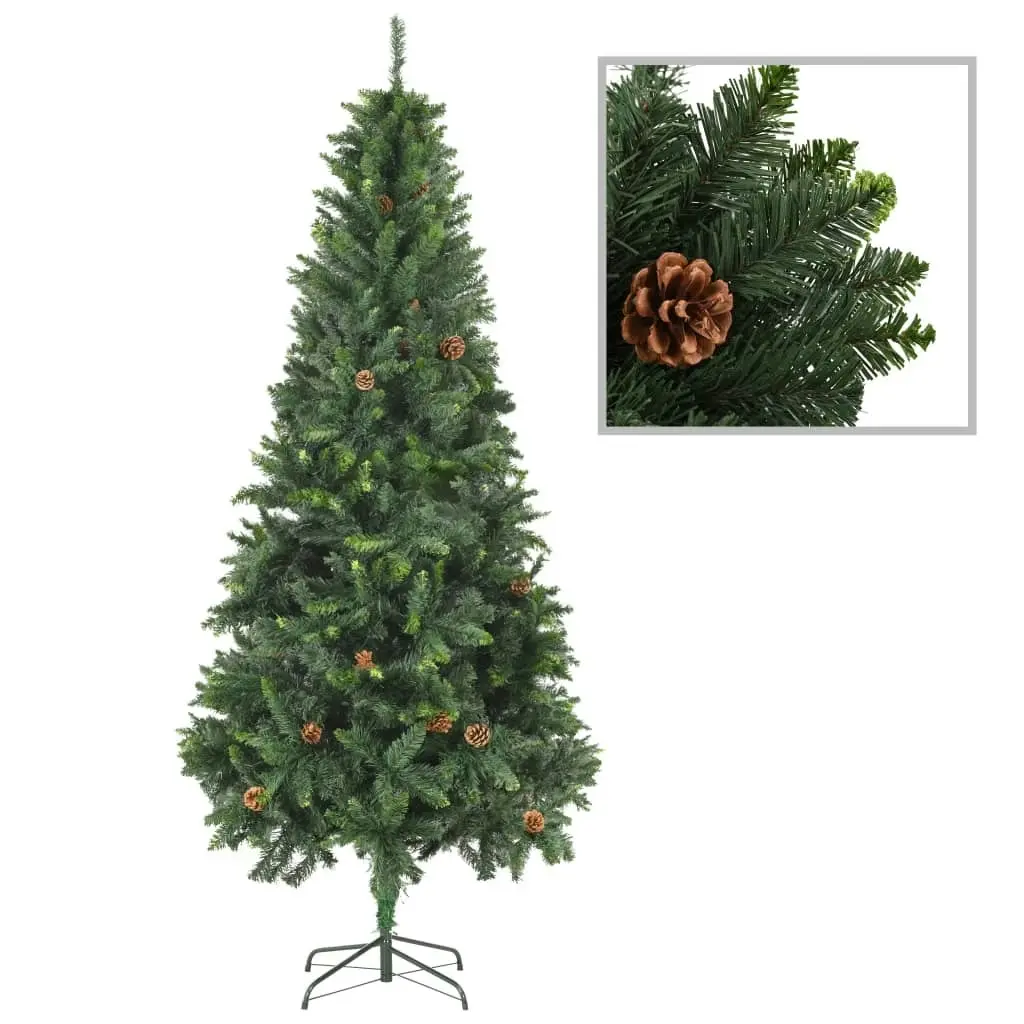 Artificial Pre-lit Christmas Tree with Ball Set&Pine Cones 210 cm 3077846