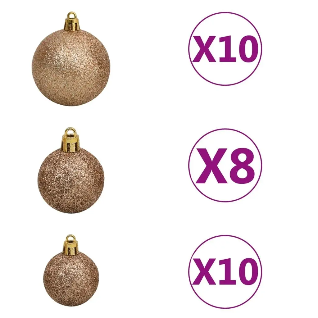 Artificial Pre-lit Christmas Tree with Ball Set&Pine Cones 210 cm 3077846