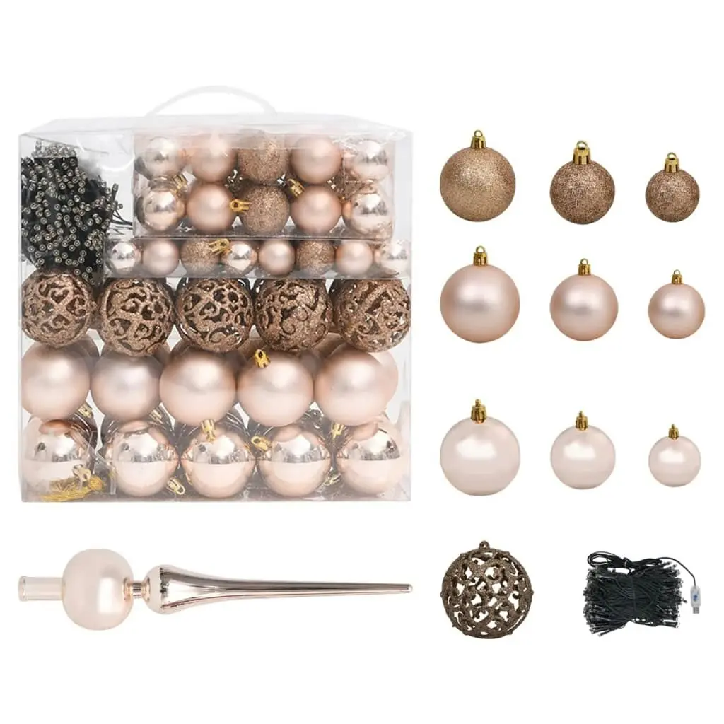 Artificial Pre-lit Christmas Tree with Ball Set&Pine Cones 210 cm 3077846