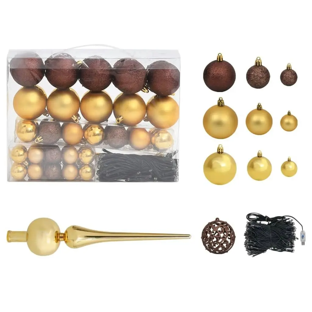 Artificial Pre-lit Christmas Tree with Ball Set&Pinecones 210 cm 3077532