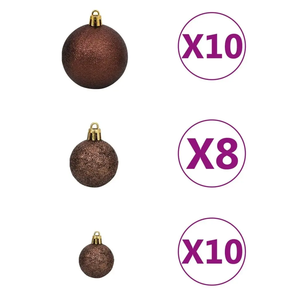 Artificial Pre-lit Christmas Tree with Ball Set&Pinecones 210 cm 3077532