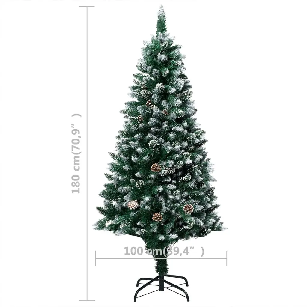 Artificial Pre-lit Christmas Tree with Ball Set&Pine Cones 180 cm 3077703