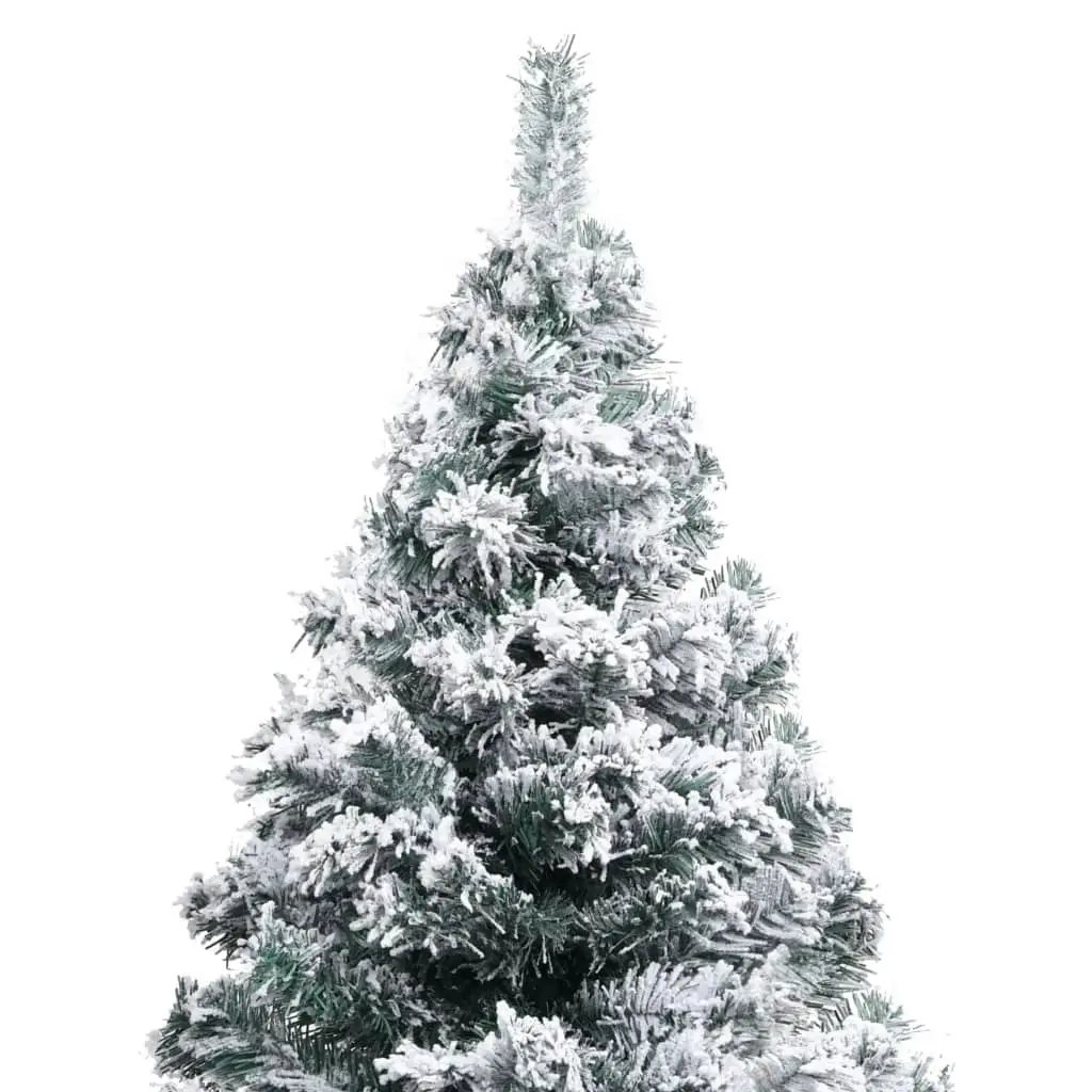 Artificial Pre-lit Christmas Tree with Flocked Snow Green 210 cm 3077768