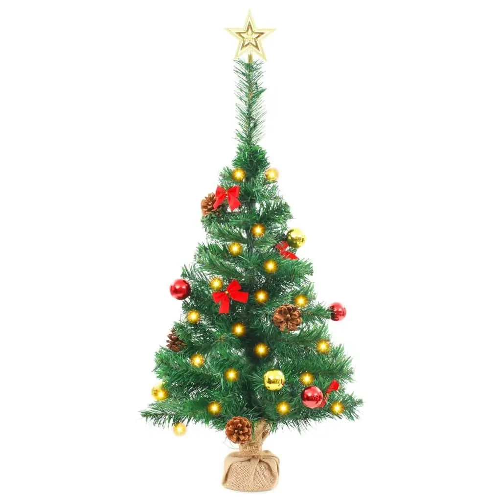 Artificial Pre-lit Christmas Tree with Baubles Green 64 cm 321505