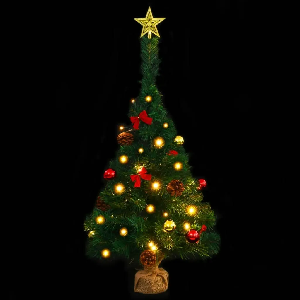 Artificial Pre-lit Christmas Tree with Baubles Green 64 cm 321505