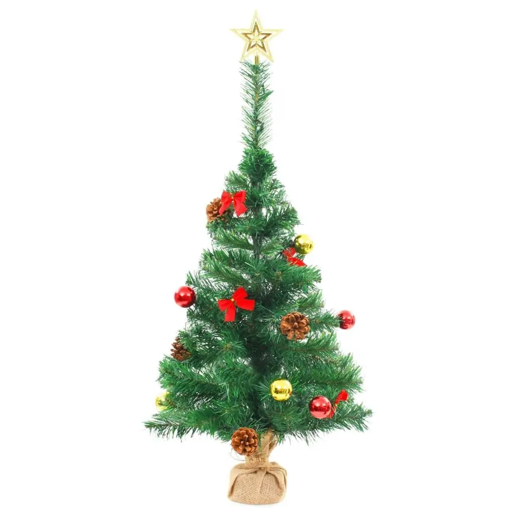 Artificial Pre-lit Christmas Tree with Baubles Green 64 cm 321505