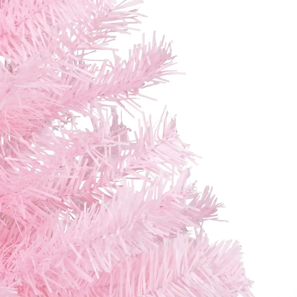 Artificial Pre-lit Christmas Tree with Stand Pink 180 cm PVC 3077413