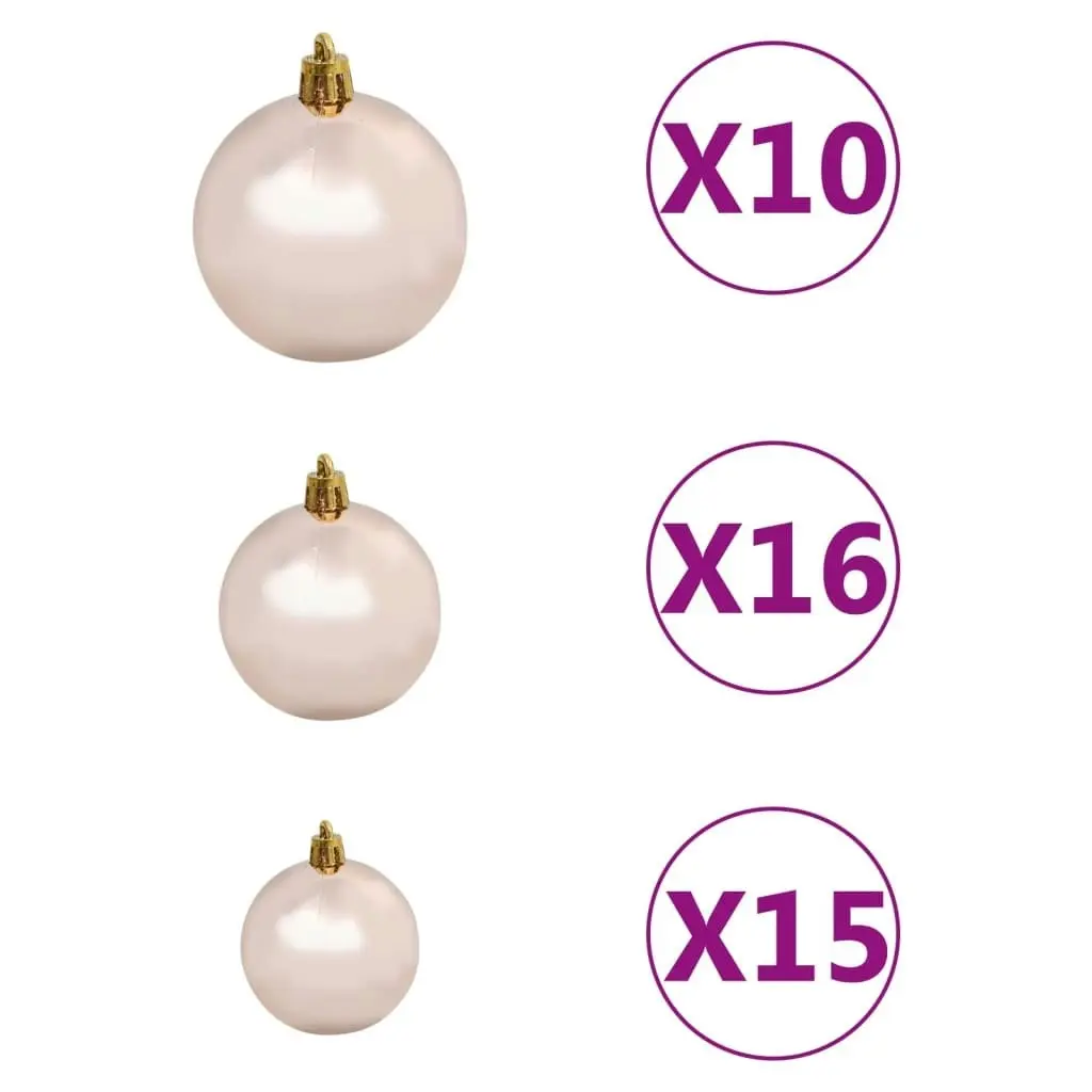 Artificial Christmas Tree LED&Ball Set&Flocked Snow 210 cm PVC&PE 3077882