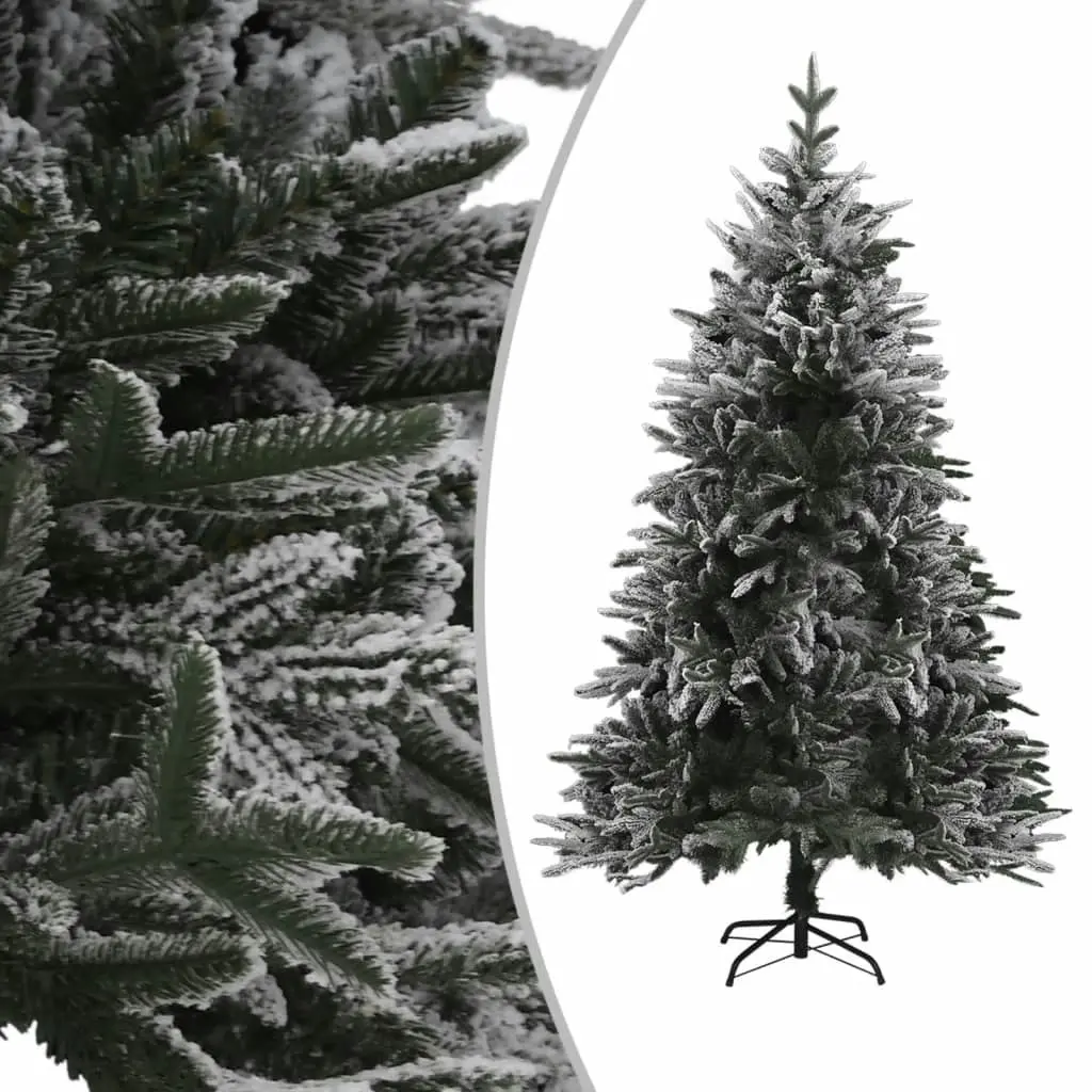 Artificial Pre-lit Christmas Tree with Flocked Snow 150 cm PVC&PE 3077784