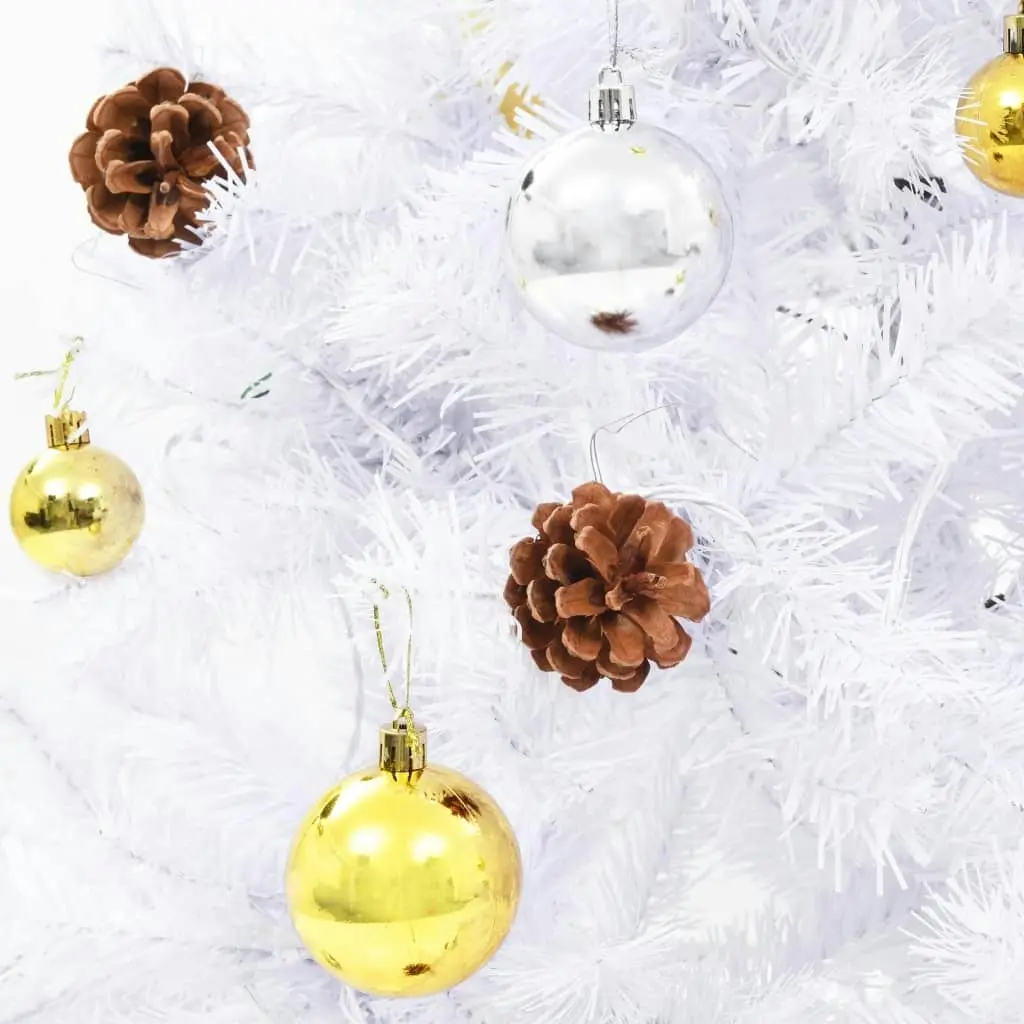 Artificial Pre-lit Christmas Tree with Baubles White 150 cm 321502