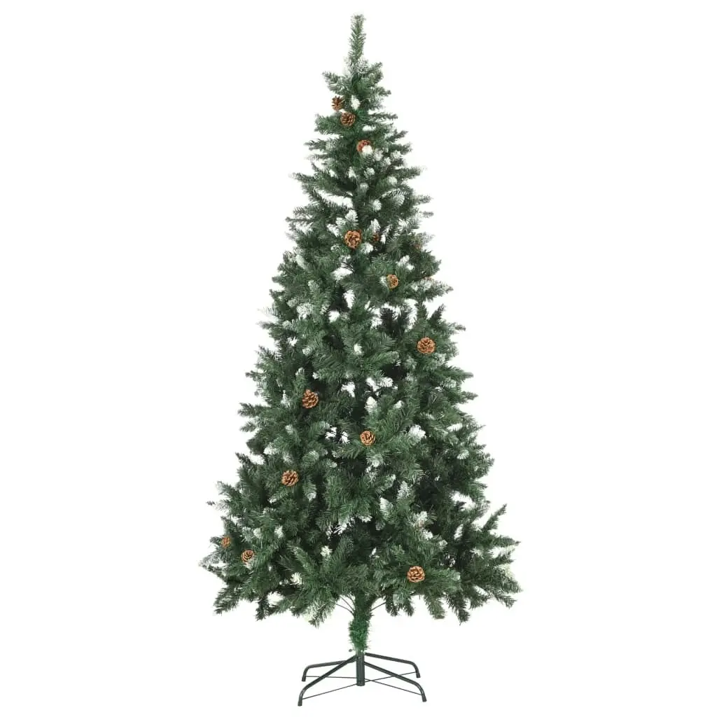 Artificial Pre-lit Christmas Tree with Pine Cones 210 cm 3077748