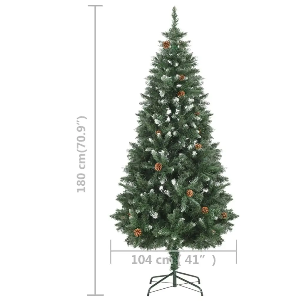 Artificial Pre-lit Christmas Tree with Pine Cones 180 cm 3077747