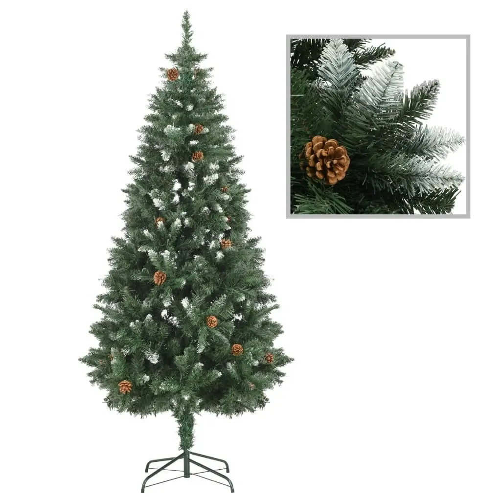 Artificial Pre-lit Christmas Tree with Pine Cones 180 cm 3077747